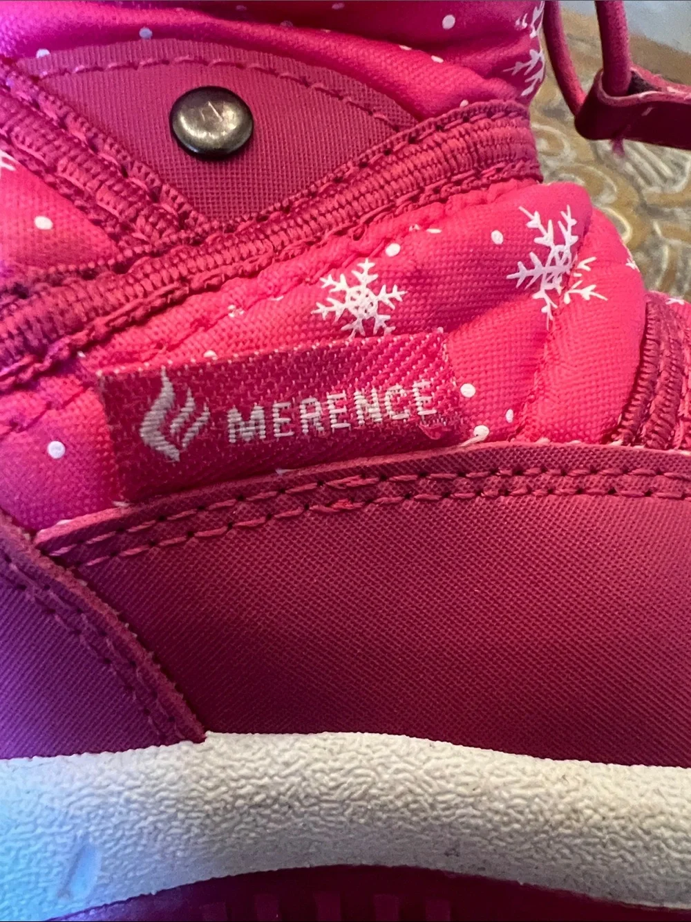7-7.5 MERENCE girls toddler Pink Winter Snow Boots - Cozy Waterproof Style